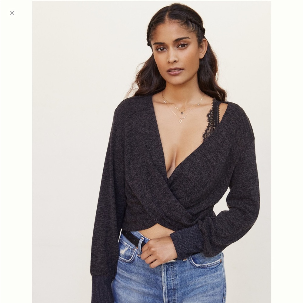 Anthropologie Maeve Twist-Front Knit Top in Black